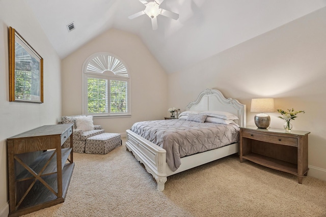 17 Poquito Rd, Shalimar, FL 32579 - bedroom featuring lofted ceiling, light colored carpet, and a ceiling fan