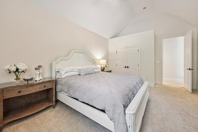 17 Poquito Rd, Shalimar, FL 32579 - bedroom with light colored carpet, lofted ceiling, and a closet