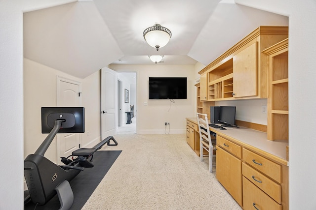 17 Poquito Rd, Shalimar, FL 32579 - home office with lofted ceiling and light carpet