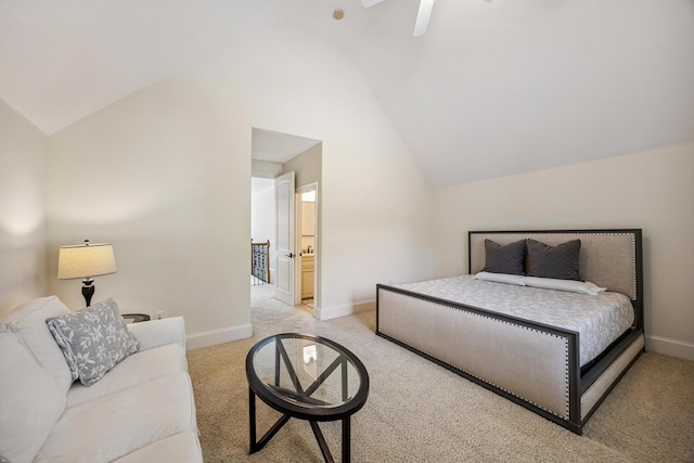17 Poquito Rd, Shalimar, FL 32579 - carpeted bedroom with lofted ceiling and ensuite bath