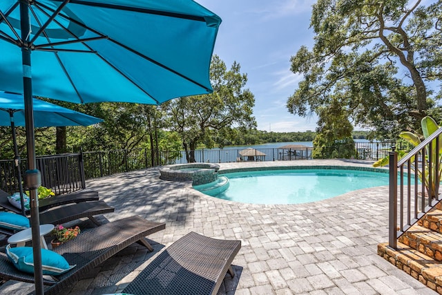 17 Poquito Rd, Shalimar, FL 32579 - view of pool with a pool with connected hot tub and a patio area