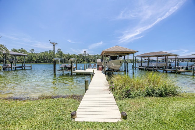 17 Poquito Rd, Shalimar, FL 32579 - dock area with boat lift and a water view