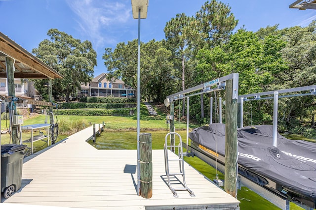 17 Poquito Rd, Shalimar, FL 32579 - dock area featuring boat lift