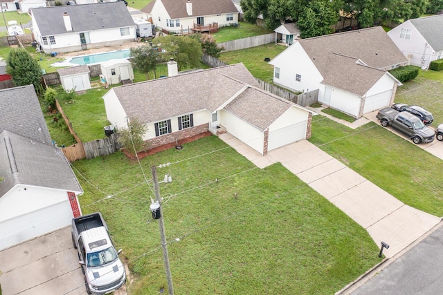 121 Trenton Ave, Crestview, FL 32539 - aerial view of residential area featuring a pool area