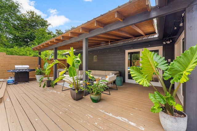 81 Canal St, Santa Rosa Beach, FL 32459 - deck featuring grilling area and an outdoor hangout area