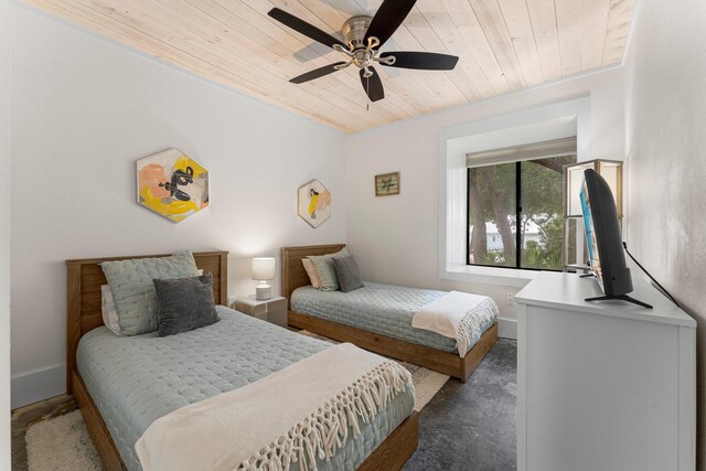 81 Canal St, Santa Rosa Beach, FL 32459 - bedroom featuring wood ceiling and ceiling fan