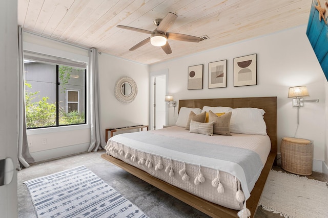 81 Canal St, Santa Rosa Beach, FL 32459 - bedroom with wooden ceiling and ceiling fan