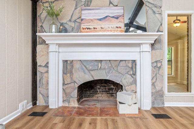 6060 Bud Moulton Rd, Crestview, FL 32536 - detailed view of a stone fireplace and stone siding
