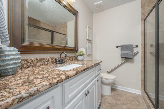 6060 Bud Moulton Rd, Crestview, FL 32536 - full bathroom featuring vanity, a textured ceiling, and a stall shower