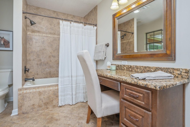 6060 Bud Moulton Rd, Crestview, FL 32536 - bathroom featuring tiled shower / bath, vanity, and tile patterned flooring
