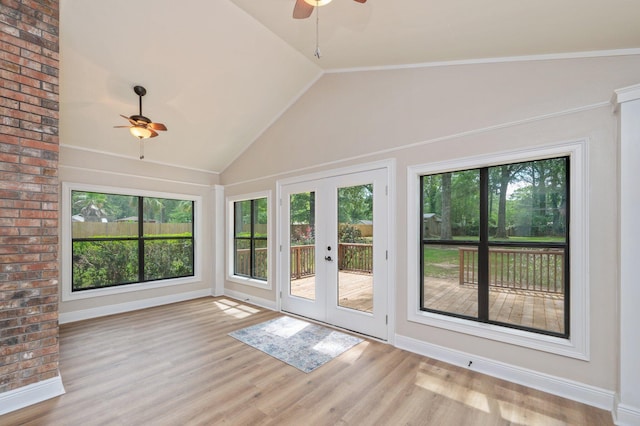6060 Bud Moulton Rd, Crestview, FL 32536 - unfurnished sunroom with vaulted ceiling and french doors