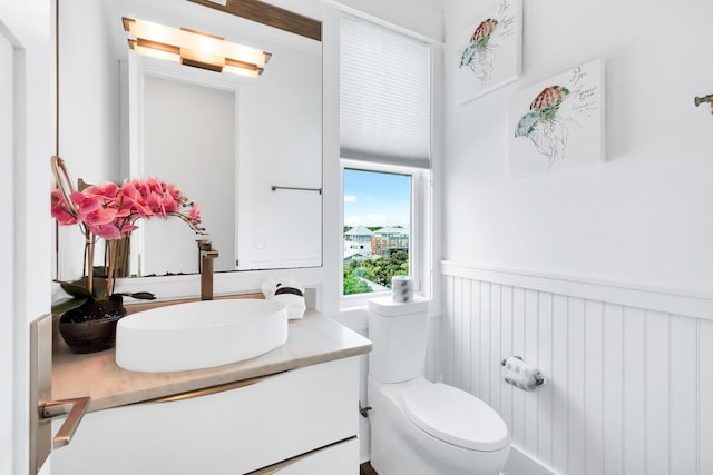 64 S Emerald Cove Ln, Inlet Beach, FL 32461 - bathroom with vanity and wainscoting