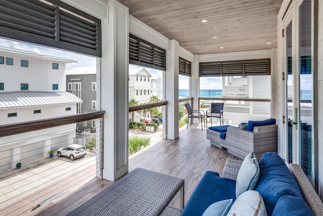 64 S Emerald Cove Ln, Inlet Beach, FL 32461 - wooden terrace featuring a water view
