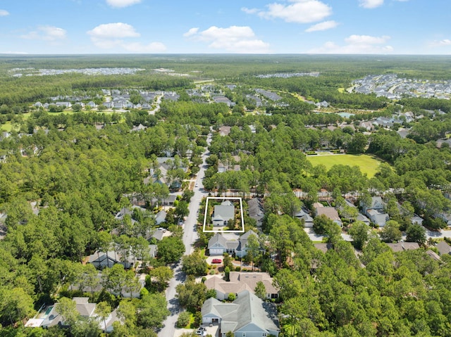 360 Jack Knife Dr, Inlet Beach, FL 32461 - aerial perspective of suburban area featuring a forest and property parcel outlined