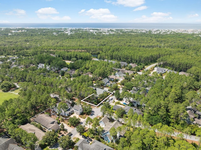 360 Jack Knife Dr, Inlet Beach, FL 32461 - aerial view of residential area with a heavily wooded area and property parcel outlined