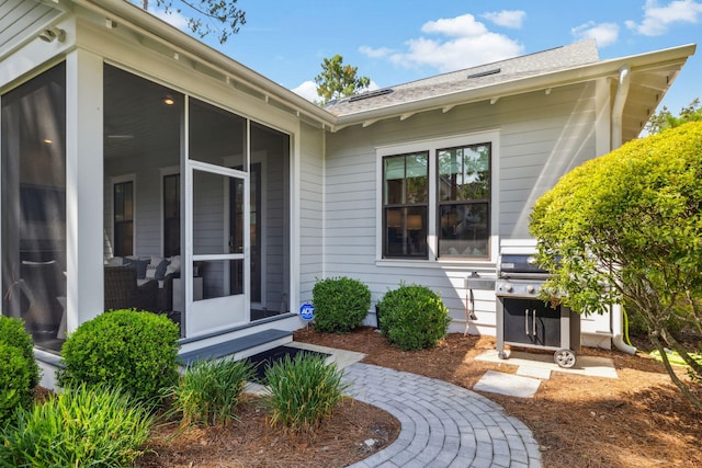 360 Jack Knife Dr, Inlet Beach, FL 32461 - view of exterior entry featuring roof with shingles