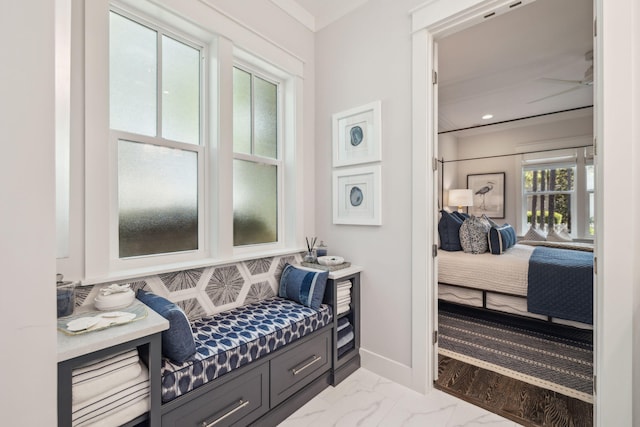 360 Jack Knife Dr, Inlet Beach, FL 32461 - sitting room featuring marble finish floors and recessed lighting