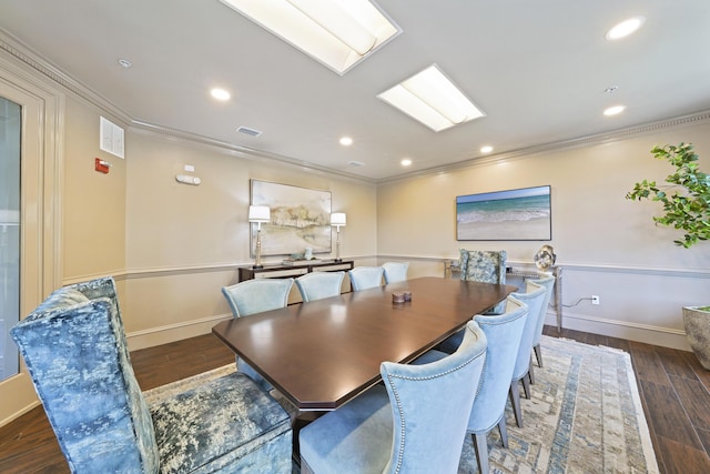 219 Scenic Gulf Dr Unit 930, Miramar Beach, FL 32550 - dining area with ornamental molding, wood finished floors, and recessed lighting