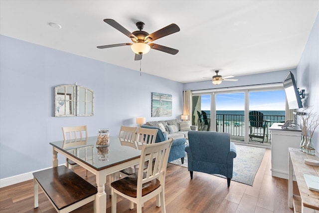 780 Sundial Ct Unit 2001, Fort Walton Beach, FL 32548 - dining area featuring ceiling fan and wood finished floors