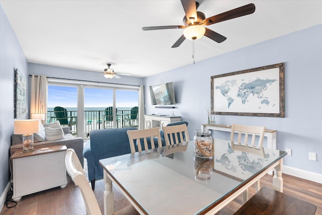 780 Sundial Ct Unit 2001, Fort Walton Beach, FL 32548 - dining area with a ceiling fan and wood finished floors