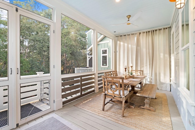 117 W Okeechobee, Santa Rosa Beach, FL 32459 - sunroom / solarium featuring outdoor dining space and ceiling fan