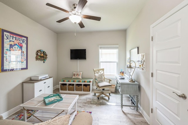 364 Lightning Bug Ln, Freeport, FL 32439 - living room featuring ceiling fan and light wood-type flooring