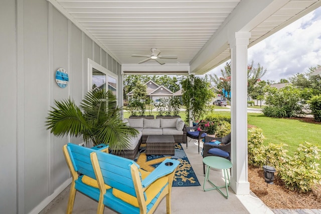 364 Lightning Bug Ln, Freeport, FL 32439 - view of patio featuring a ceiling fan and outdoor lounge area