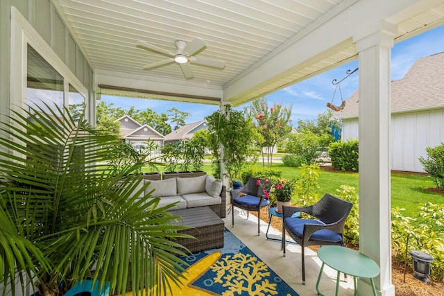 364 Lightning Bug Ln, Freeport, FL 32439 - view of patio featuring ceiling fan and an outdoor living space