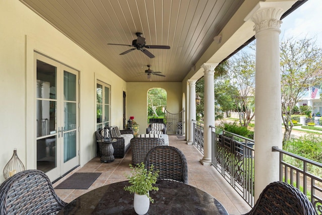 176 Rue Martine, Miramar Beach, FL 32550 - view of patio featuring french doors and a ceiling fan