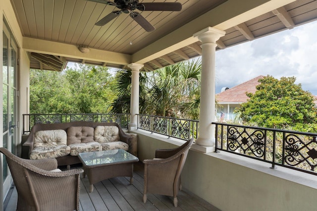 176 Rue Martine, Miramar Beach, FL 32550 - balcony featuring outdoor lounge area and ceiling fan