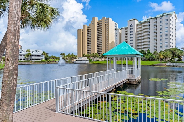 176 Rue Martine, Miramar Beach, FL 32550 - dock area featuring a gazebo and a water view