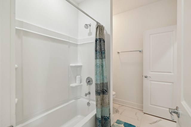 234 Grande Pointe Cir, Inlet Beach, FL 32461 - full bathroom with marble look tiles and shower / bath combination with curtain