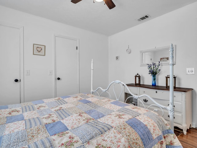 2016 E Three Putt Ln, Panama City, FL 32404 - bedroom featuring wood finished floors and ceiling fan