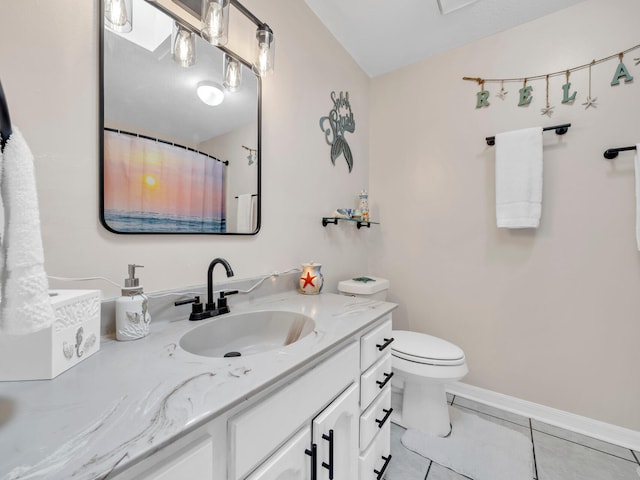 2016 E Three Putt Ln, Panama City, FL 32404 - bathroom with vanity, tile patterned flooring, and a shower with curtain
