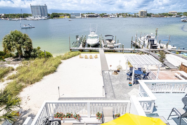 415 Gulf Shore Dr Unit 1, Destin, FL 32541 - dock area featuring boat lift and a water view