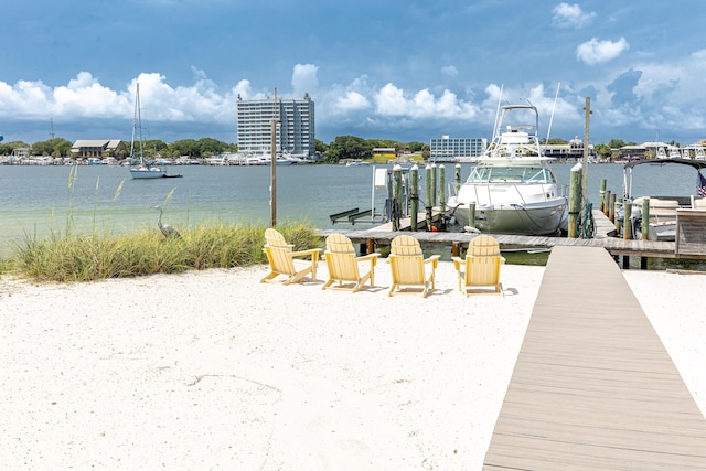 415 Gulf Shore Dr Unit 1, Destin, FL 32541 - dock area with boat lift and a water view