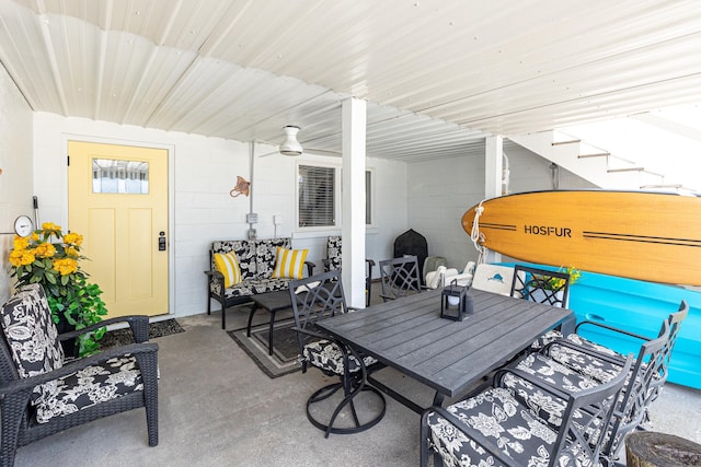 415 Gulf Shore Dr Unit 1, Destin, FL 32541 - view of patio with outdoor dining space and ceiling fan
