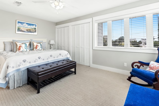 415 Gulf Shore Dr Unit 1, Destin, FL 32541 - carpeted bedroom featuring multiple windows and ceiling fan