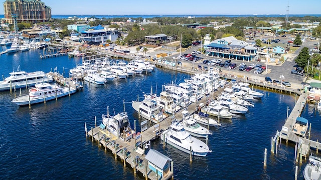 415 Gulf Shore Dr Unit 1, Destin, FL 32541 - drone / aerial view of a marina and a large body of water