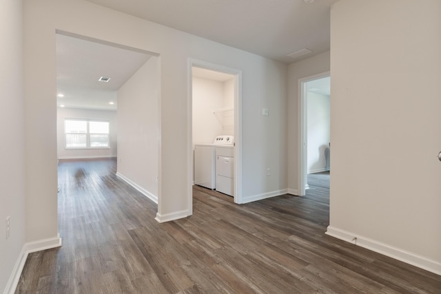 919 Sandbar Loop, Crestview, FL 32539 - unfurnished room featuring washing machine and dryer and dark wood-style floors