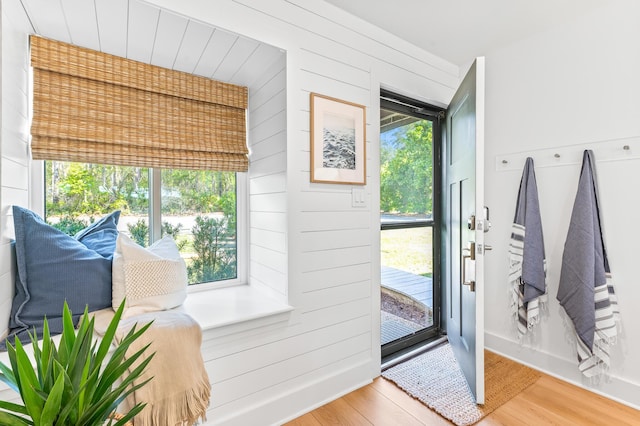 70 N Camp Creek Rd Unit 3, Inlet Beach, FL 32461 - entryway featuring wood finished floors and wood walls