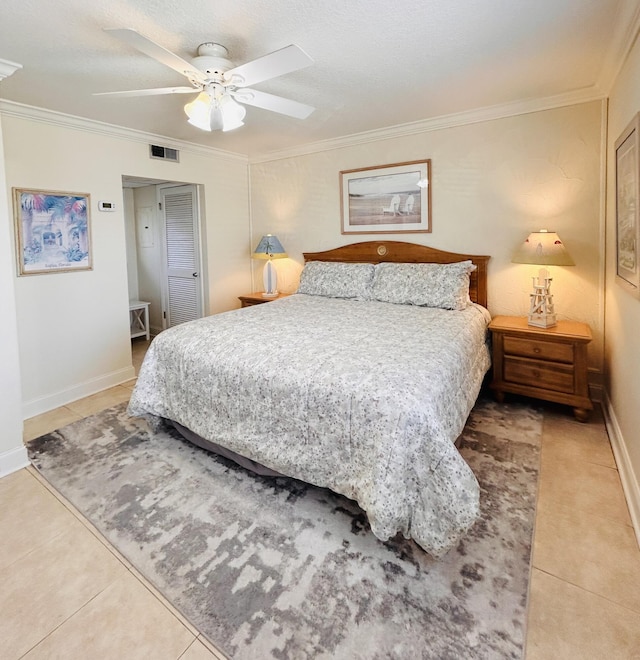 3100 Scenic Highway 98 Unit 118, Destin, FL 32541 - tiled bedroom featuring crown molding and ceiling fan