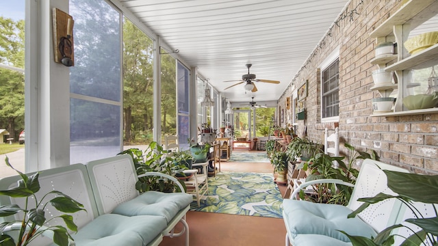4936 Grassy Pond Rd, Chipley, FL 32428 - sunroom / solarium featuring a ceiling fan and brick wall