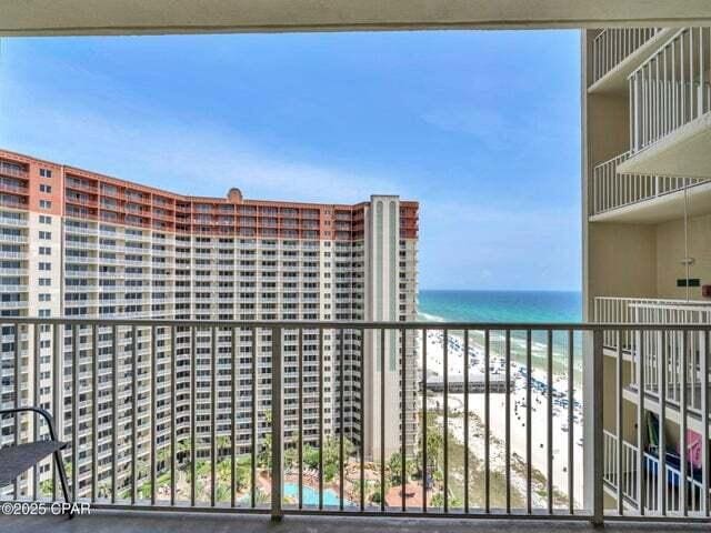 9900 S Thomas Dr Unit 1604, Panama City Beach, FL 32408 - balcony with view of water and beach