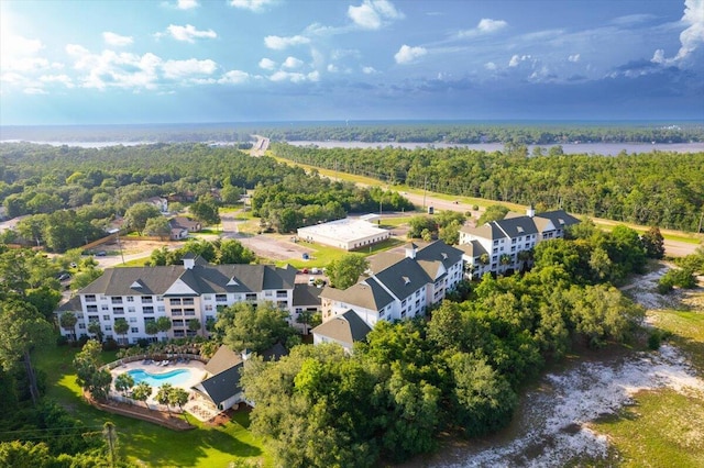 4276 Calinda Ln Apt 138, Niceville, FL 32578 - aerial view of a pool and a heavily wooded area