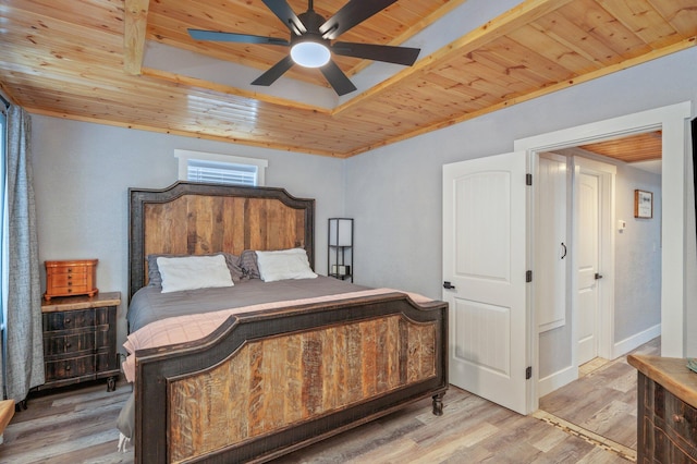 201 Anderson St, Crestview, FL 32536 - bedroom with wooden ceiling, light wood finished floors, and ceiling fan