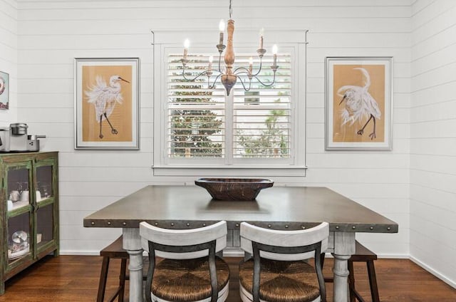 137 Cabana Trl, Santa Rosa Beach, FL 32459 - dining space featuring dark wood-type flooring and wooden walls