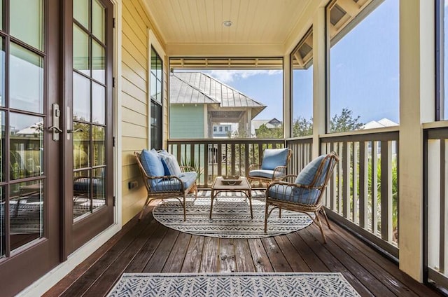 137 Cabana Trl, Santa Rosa Beach, FL 32459 - sunroom / solarium featuring hardwood / wood-style floors, healthy amount of natural light, and crown molding