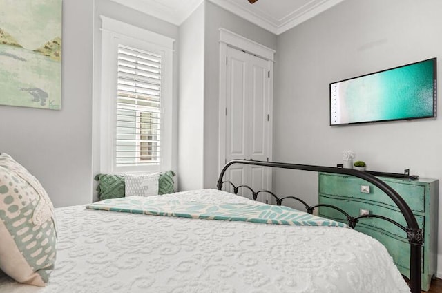 137 Cabana Trl, Santa Rosa Beach, FL 32459 - bedroom featuring ornamental molding and a closet