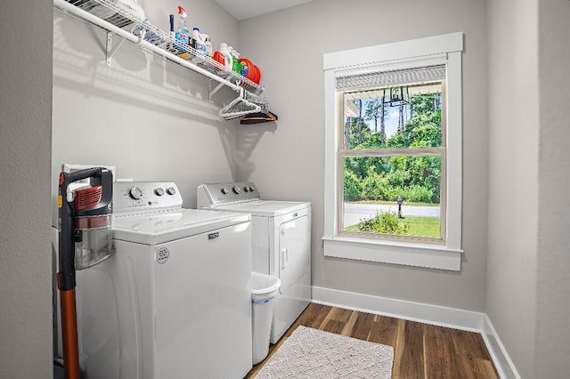 3112 Evans Ave, Navarre, FL 32566 - washroom featuring independent washer and dryer and dark wood finished floors